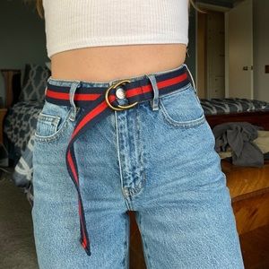 PacSun Striped Fabric D-Loop Belt